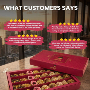 Customer reviews and ratings for Mithdi assorted sweet gift box on a scenic background