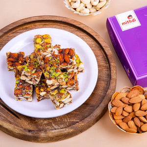 Anjeer Chikki — fig dry fruit chikki, healthy sugar free sweets from Mithdi Sweets Surat